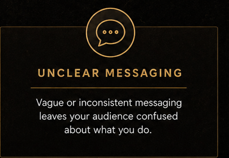 Unclear messaging: vague or inconsistent messaging leaves your audience confused about what you do.