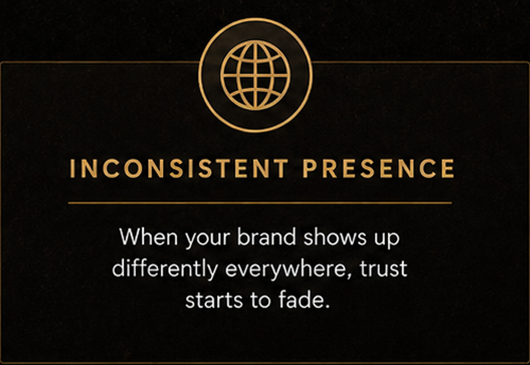 Inconsistent presence: when your brand shows up differently everywhere, trust starts to fade.